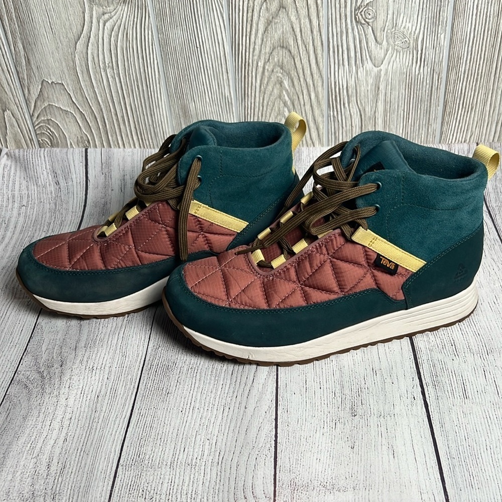 Teva Women's Quilted Ankle Boots - Teal, Brown, Yellow